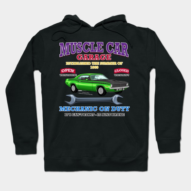 Classic Hot Rod Racing Muscle Car Garage Novelty Gift Hoodie by Airbrush World